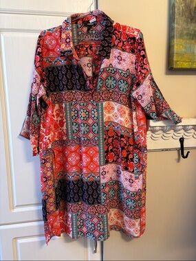 Tolani silk tunic top. XL